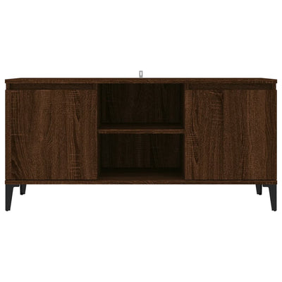 TV-taso metallijaloilla ruskea tammi 103,5x35x50 cm
