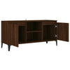 TV-taso metallijaloilla ruskea tammi 103,5x35x50 cm