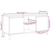 TV-taso metallijaloilla ruskea tammi 103,5x35x50 cm