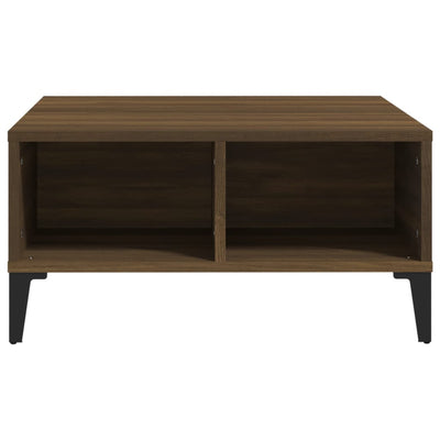 Sohvapöytä ruskea tammi 60x60x30 cm lastulevy
