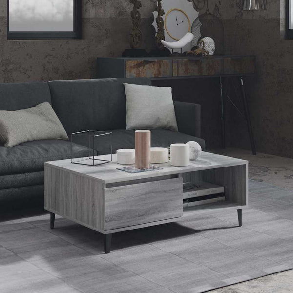 Sohvapöytä harmaa Sonoma 90x60x35 cm tekninen puu