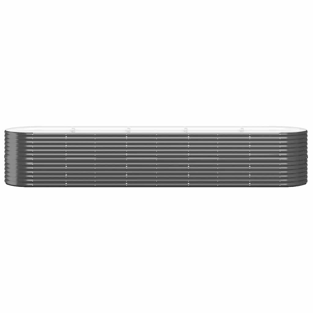 Antrasiitti korotettu kukkalaatikko Loriann 368x80x68cm (jauhemaalattu teräs)