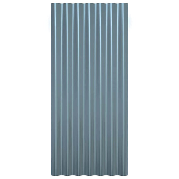 Kattopaneeli 12 kpl galvanoitu teräs harmaa 80x36 cm