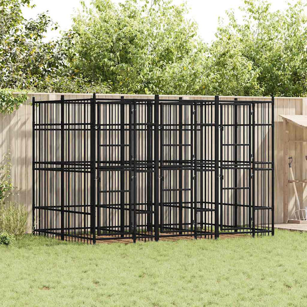 Koiran ulkohäkki teräs 5,53 m²