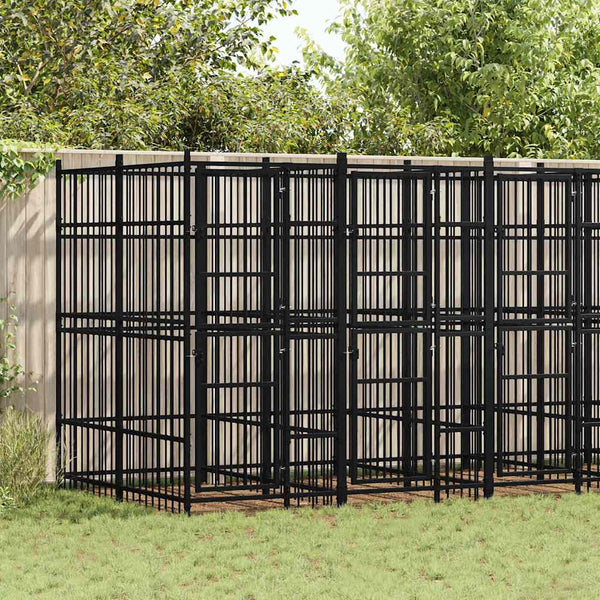 Koiran ulkohäkki teräs 9,22 m²