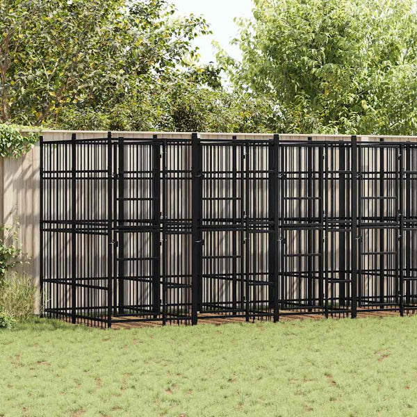 Koiran ulkohäkki teräs 12,9 m²