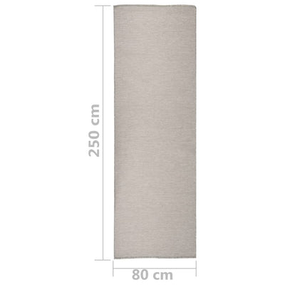 Harmaanruskea ulkomatto flatweave Viland 80x250cm