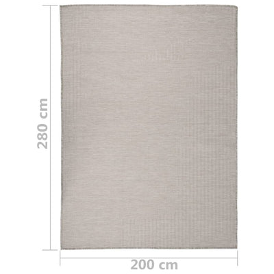 Harmaanruskea ulkomatto flatweave Viland 200x280cm