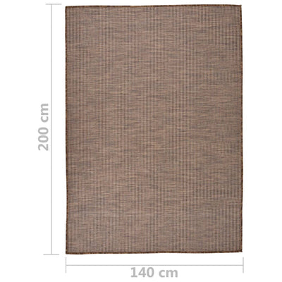 Ruskea ulkomatto flatweave Viland 140x200cm