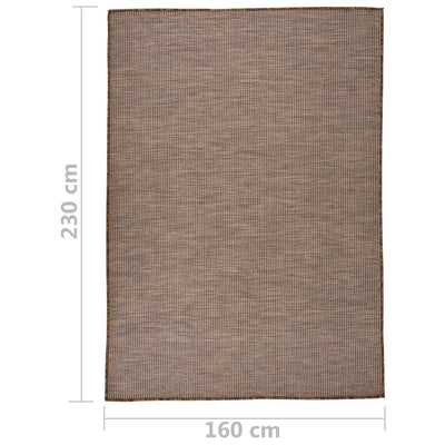 Ruskea ulkomatto flatweave Viland 160x230cm