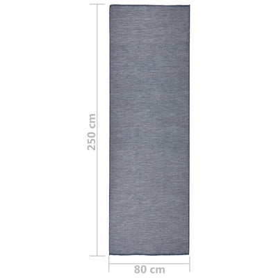 Ulkomatto Flatweave 80x250 cm sininen