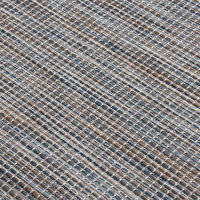 Ulkomatto Flatweave 80x250 cm ruskea ja sininen