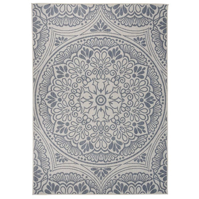 Ulkomatto Flatweave 120x170 cm sininen kuvio
