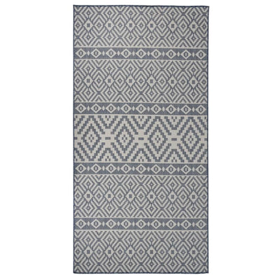 Ulkomatto Flatweave 100x200 cm siniset raidat