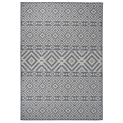 Ulkomatto Flatweave 160x230 cm siniset raidat