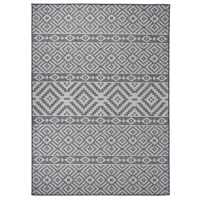 Ulkomatto Flatweave 200x280 cm siniset raidat