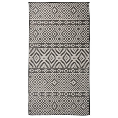 Ulkomatto Flatweave 80x150 cm mustat raidat