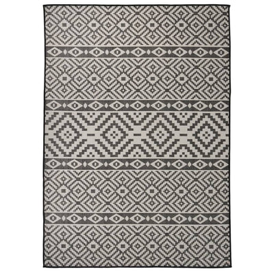 Ulkomatto Flatweave 120x170 cm mustat raidat