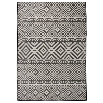 Ulkomatto Flatweave 140x200 cm mustat raidat