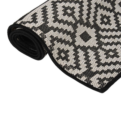 Ulkomatto Flatweave 140x200 cm mustat raidat
