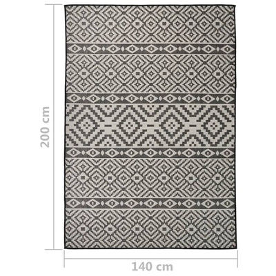 Ulkomatto Flatweave 140x200 cm mustat raidat