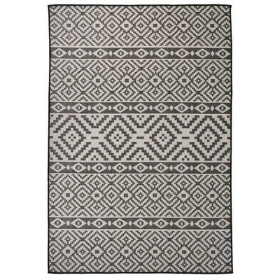 Ulkomatto Flatweave 160x230 cm mustat raidat