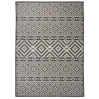 Ulkomatto Flatweave 200x280 cm mustat raidat