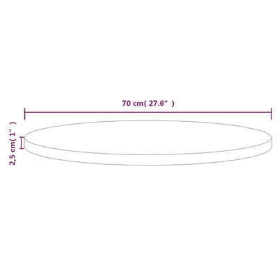 Pöytälevy Ø70x2,5 cm täysi mänty