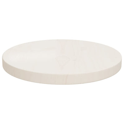 Pöytälevy valkoinen Ø30x2,5 cm täysi mänty