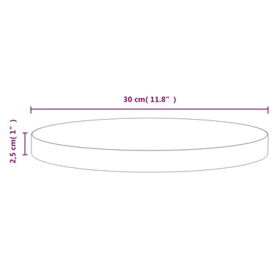 Pöytälevy valkoinen Ø30x2,5 cm täysi mänty