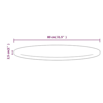 Pöytälevy valkoinen Ø80x2,5 cm täysi mänty