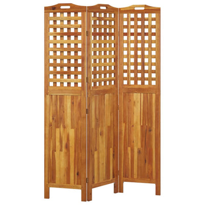 3-paneelinen Tilanjakaja 121,5x2x180 cm täysi akasiapuu