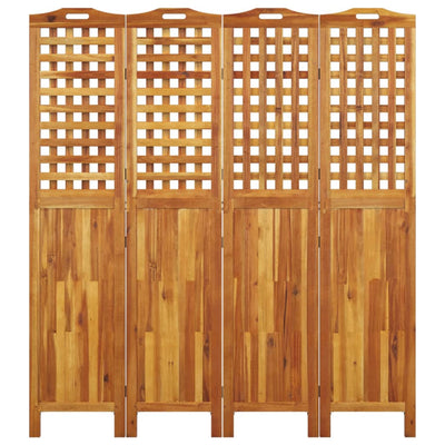 4-paneelinen Tilanjakaja 162x2x180 cm täysi akasiapuu