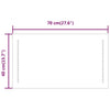 Kylpyhuoneen LED-peili 70x40 cm
