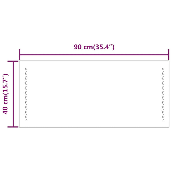 Kylpyhuoneen LED-peili 90x40 cm