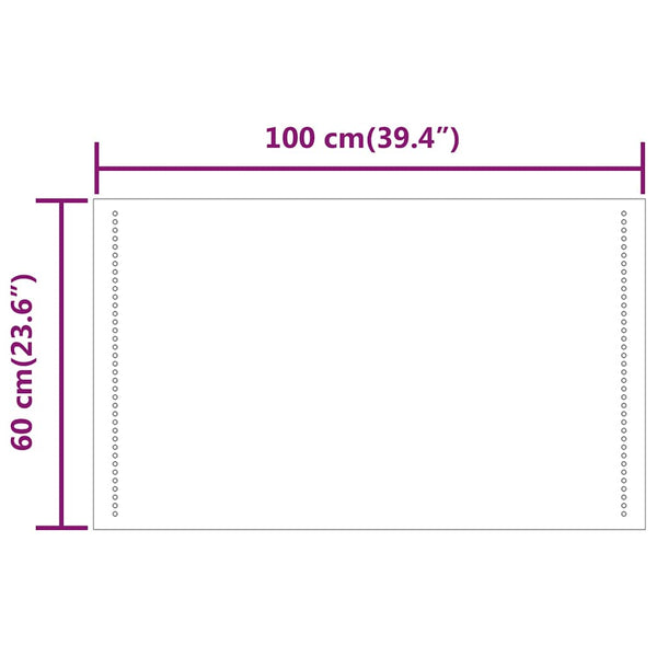 Kylpyhuoneen LED-peili 100x60 cm
