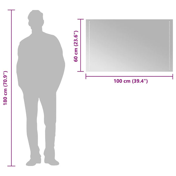 Kylpyhuoneen LED-peili 100x60 cm
