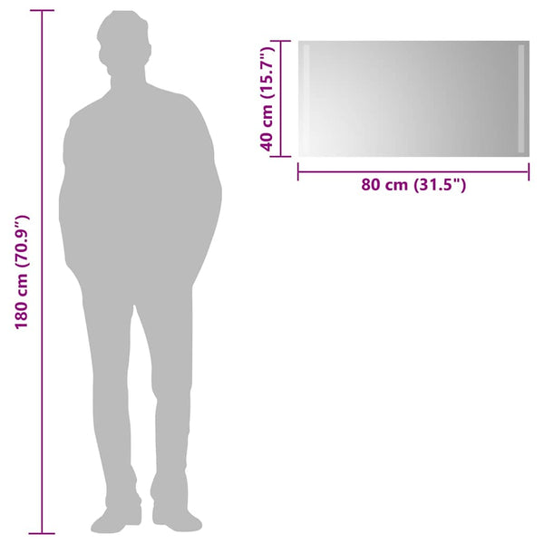 Kylpyhuoneen LED-peili 80x40 cm