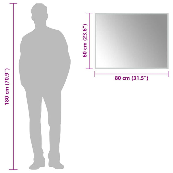 Kylpyhuoneen LED-peili 80x60 cm