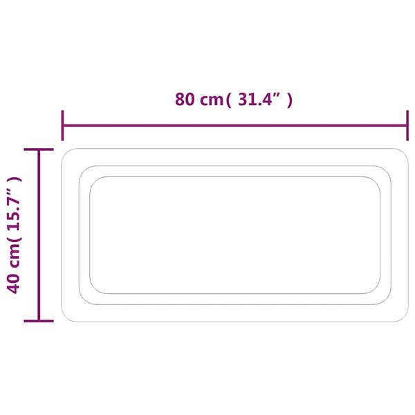 Kylpyhuoneen LED-peili 80x40 cm