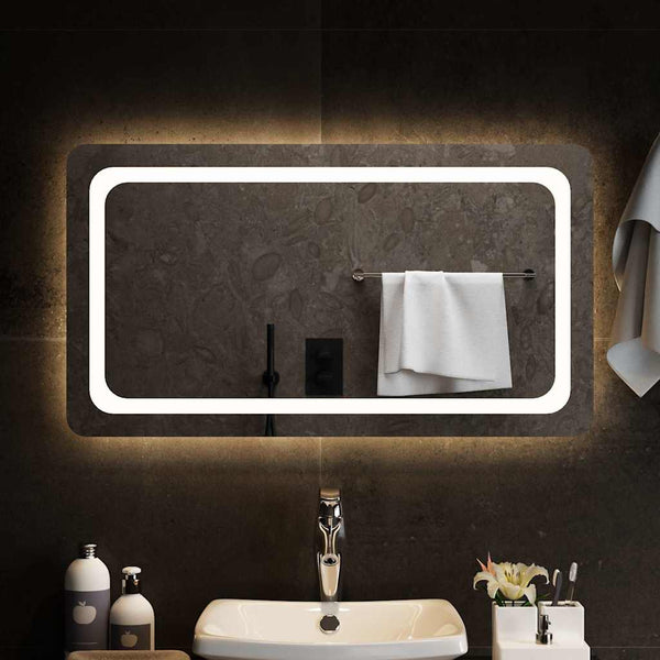 Kylpyhuoneen LED-peili 90x50 cm