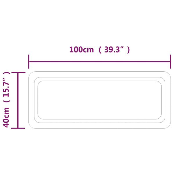 Kylpyhuoneen LED-peili 100x40 cm