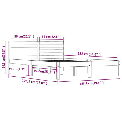 Sängynrunko Benno 120x190cm (mänty small double)
