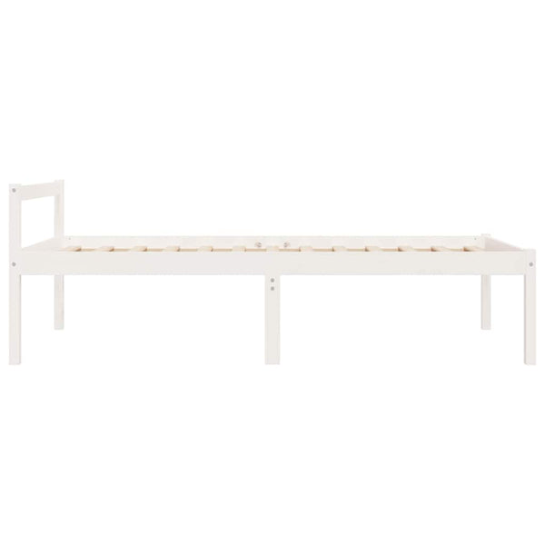 Vanhusten sänky valkoinen 75x190 cm Small Single täysi mänty