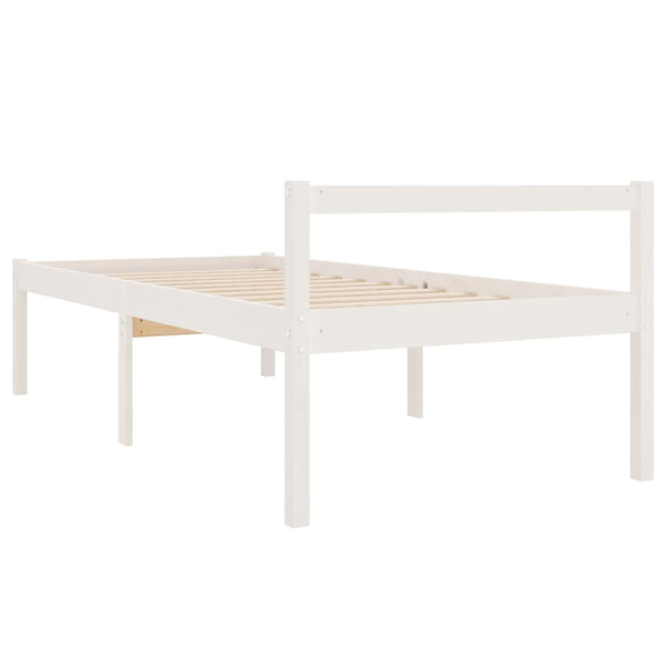 Vanhusten sänky valkoinen 75x190 cm Small Single täysi mänty