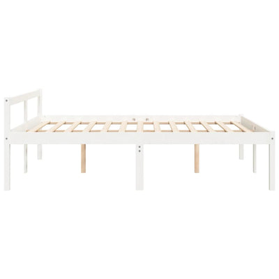Vanhusten sänky valkoinen 150x200 cm King Size täysi mänty