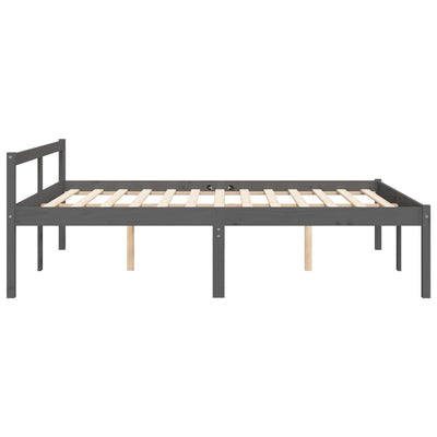 Vanhusten sänky harmaa 150x200 cm King Size täysi mänty