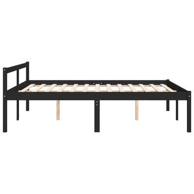 Vanhusten sänky musta 150x200 cm King Size täysi mänty