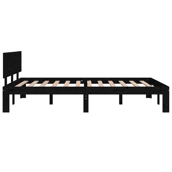 Sängynrunko musta täysi mänty 120x190 cm Small Double