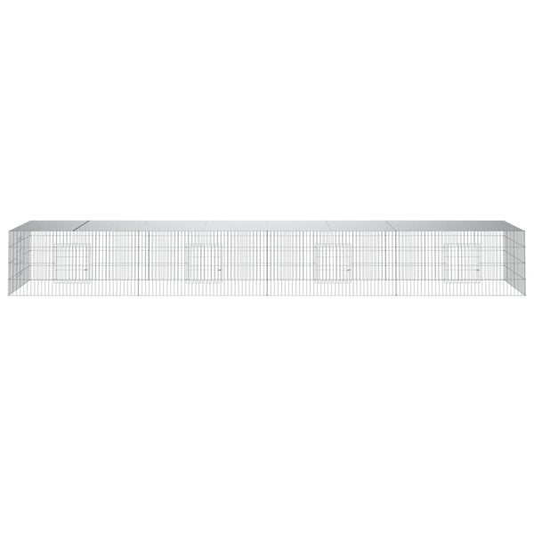 Galvanoitu 4-paneelinen kanihäkki Elivie 433x109x54cm (rauta)